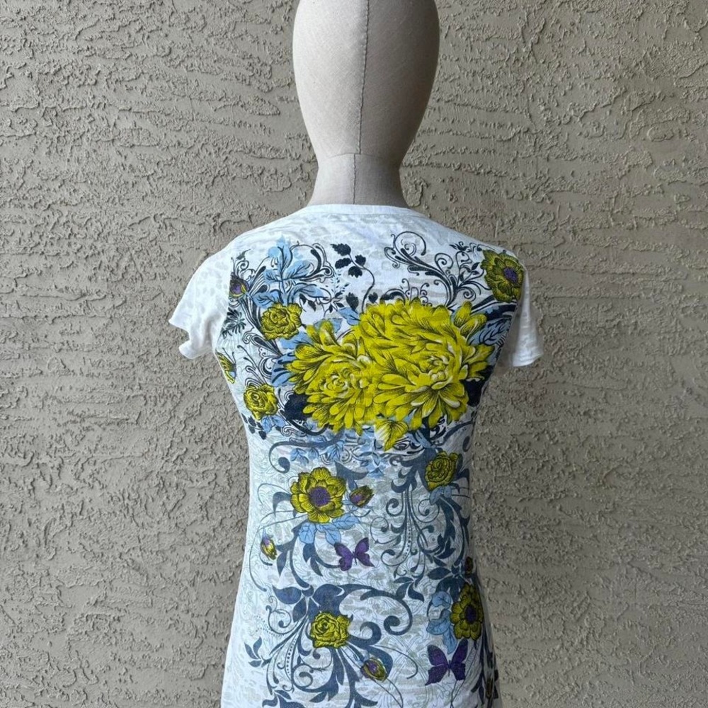 **SOLD** POINT ZERO ALL OVER PRINT "FLORAL" TOP - Picture 3 of 4